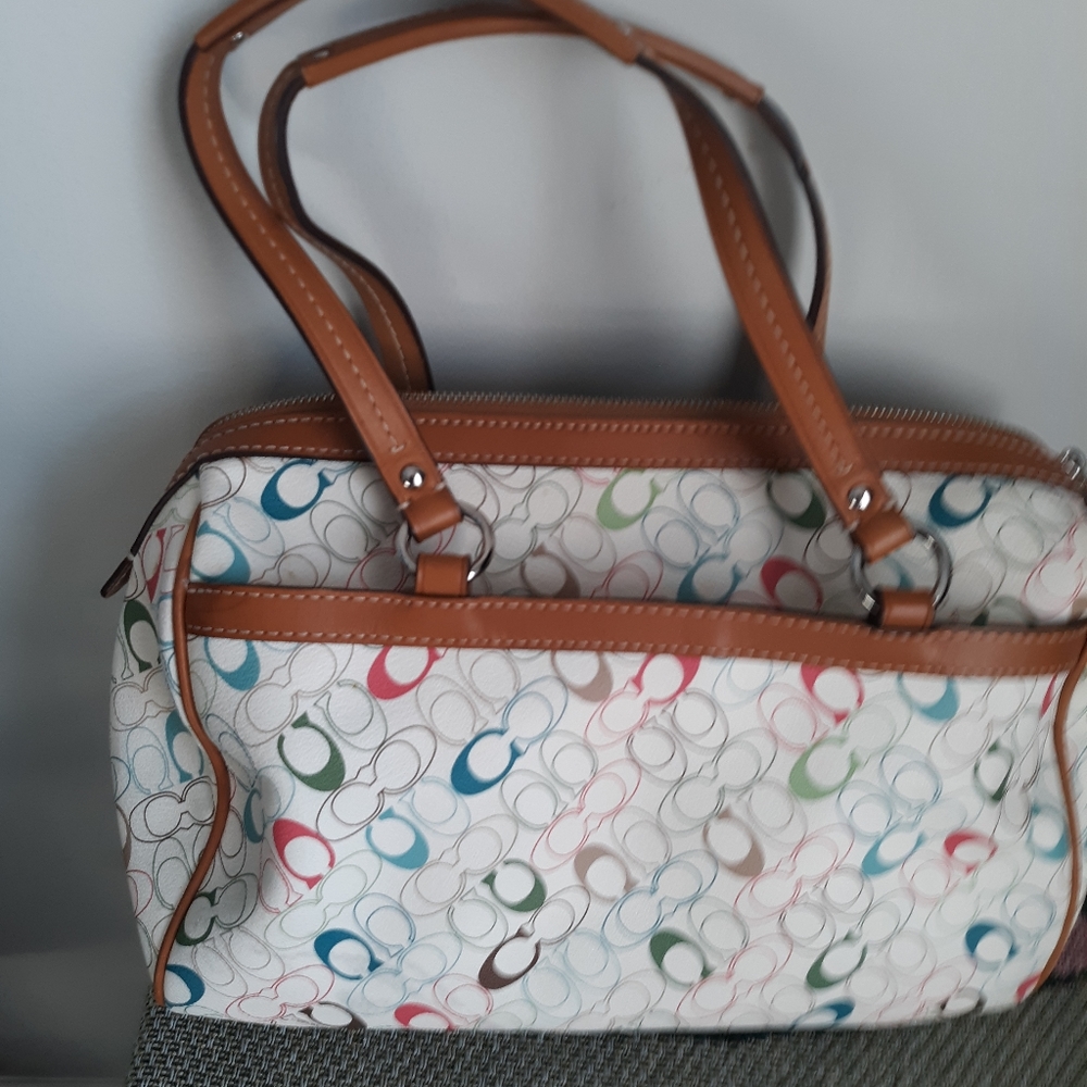Authentic Coach Monogram Handbag - Picture 5 of 13